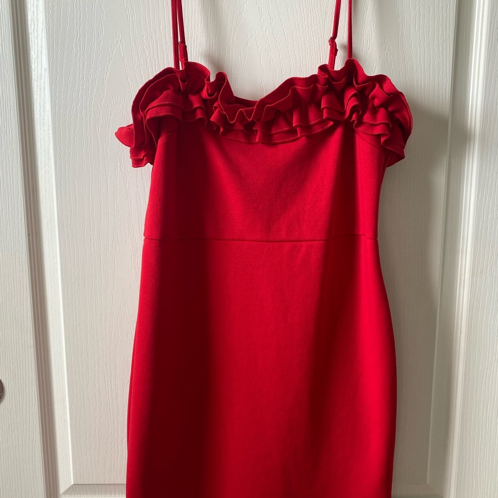 Forever 21 Red Ruffle Mini Dress